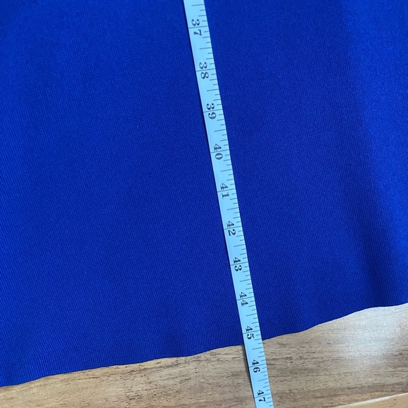 Zara Cobalt Blue Aline Knit Midi Dress Royal Resort Travel Cruise Wedding Halter - Picture 12 of 12